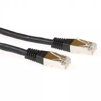 ACT zwart 1 meter LSZH SFTP CAT6A patchkabel met RJ45-stekkers