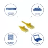 ACT Geel 0,5 meter LSZH U/UTP CAT6 datacenter slimline-patchkabel, rastnasenfrei met RJ45-stekkers
