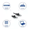 ACT Zwart 3 meter LSZH U/UTP CAT6 datacenter slimline-patchkabel, rastnasenfrei met RJ45-stekkers