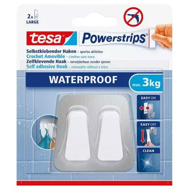 Handdoekhaak TESA 59785-00000 indoor RVS wit