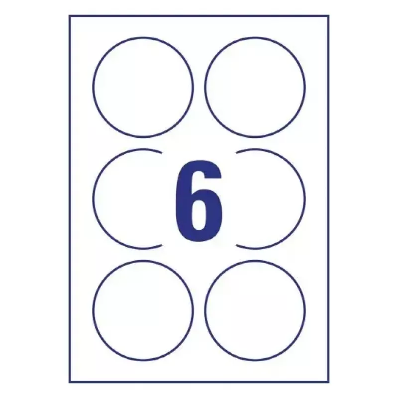Avery 6229REV-10 zelfklevend etiket rond herbruikbaar wit 60 stuks