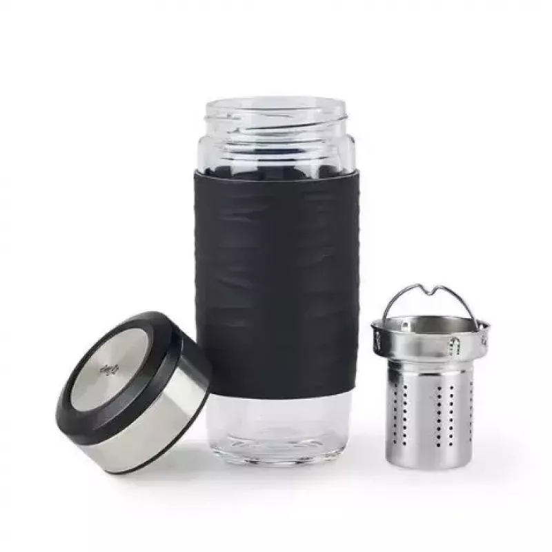 EMSA N20803 theebeker, 420 ml, zwart, met zeefinzet