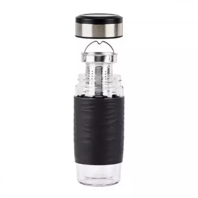 EMSA N20803 theebeker, 420 ml, zwart, met zeefinzet