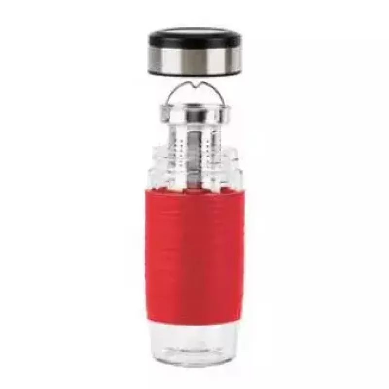 Emsa TEA MUG geïsoleerde beker met 2-in-1-zeefinzet, 420 ml, rood