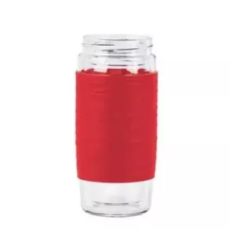 Emsa TEA MUG geïsoleerde beker met 2-in-1-zeefinzet, 420 ml, rood