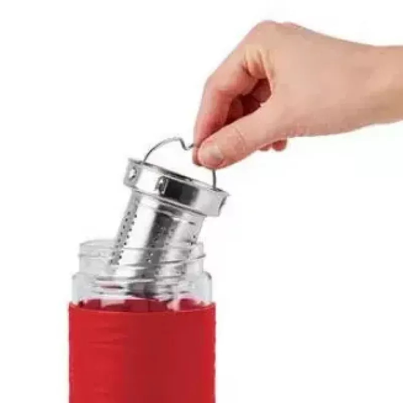 Emsa TEA MUG geïsoleerde beker met 2-in-1-zeefinzet, 420 ml, rood