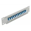 Glasvezel-patchpaneel DeLOCK 10 inch 12 poort LC Duplex blauw 1HE grijs