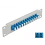 Glasvezel-patchpaneel DeLOCK 10 inch 12 poort LC Duplex blauw 1HE grijs