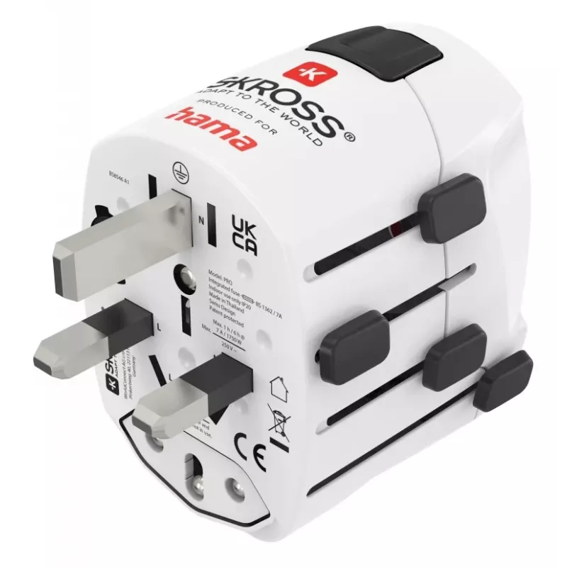 Hama World Travel Pro reisstekker universeel type F wit