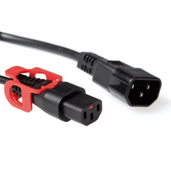 ACT stroomkabel C13 IEC Lock+ - C14 zwart 3 m, PC1527