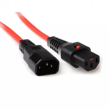 ACT stroomkabel C13 IEC Lock C14 rood 1,5 m 10 A 230 V