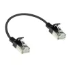 ACT zwart 0,15 meter LSZH U/FTP CAT6A datacenter-slimline-patchkabel zonder vergrendelingslip met RJ45-stekkers