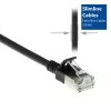 ACT zwart 0,15 meter LSZH U/FTP CAT6A datacenter-slimline-patchkabel zonder vergrendelingslip met RJ45-stekkers