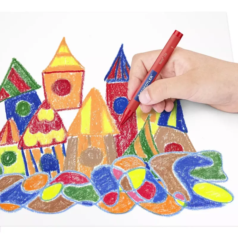 Wasstiften Staedtler 220 08 C24, gesorteerde kleuren, 24 stuks
