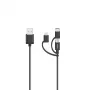 Hama 00200617 USB-kabel USB 2.0 0,75 m USB A USB C/Micro USB A/Lightning zwart