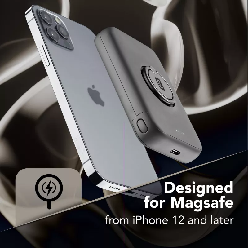 Cellularline draadloze powerbank MAG 5000 draagbare oplader compatibel met het MagSafe-systeem
