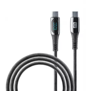 Cellularline Display-kabel USB-C-kabel met geïntegreerd LCD-display