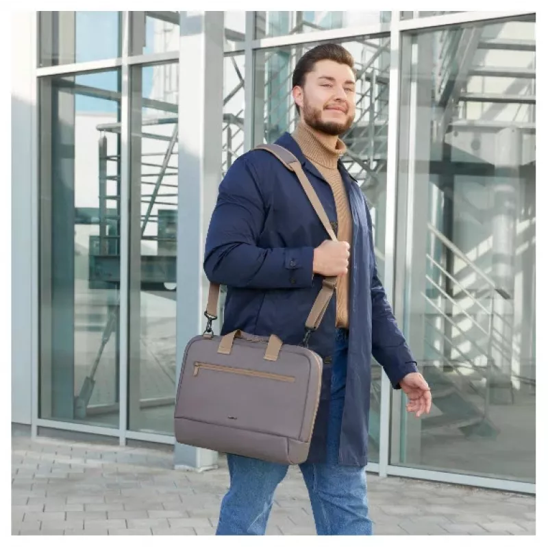 Hama Ultra Lightweight 35,8 cm (14,1 inch) toploader-tas antraciet, beige