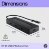 HP 4K USB-C multiport hub, USB Type-C, USB Type-C, 10000 Mbit/s, 3840 x 2160, zwart, 65 W