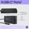 HP 4K USB-C multiport hub, USB Type-C, USB Type-C, 10000 Mbit/s, 3840 x 2160, zwart, 65 W