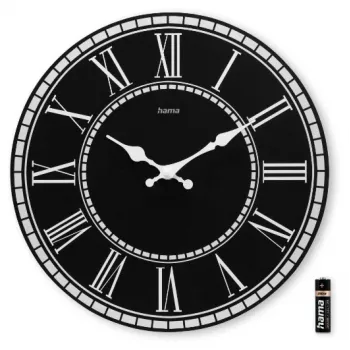 Hama Rab quartz horloge rond zwart