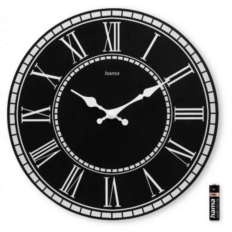 Hama Rab quartz horloge rond zwart