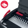 GBC CombBind® CB12 handmatige bindmachine, kam-bindapparaat, handmatig, 165 vel, zwart, rood