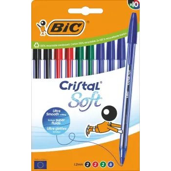 Stick-balpen BIC 516359 gemengde kleuren 10 stuks