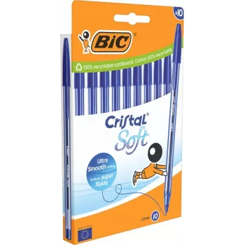 Stick-balpen BIC 516357 blauw transparant 10 stuks
