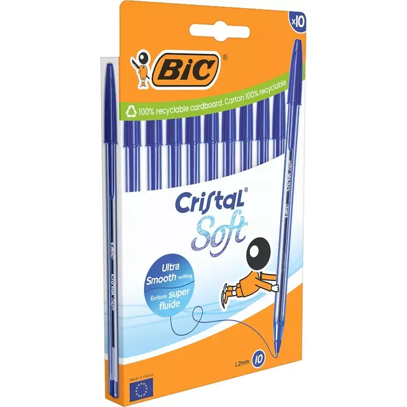 Stick-balpen BIC 516357 blauw transparant 10 stuks