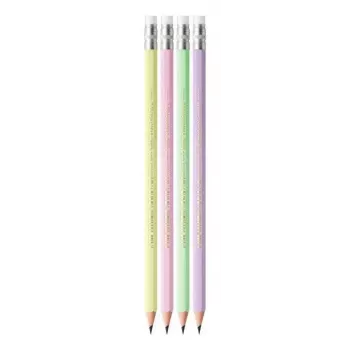 BIC Evolution Pastel HB-potloden met gum, 10 stuks, Pink/Purple/Green/Yellow