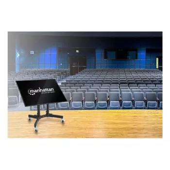 Manhattan platte trolley-montagestandaard voor tv & monitors, voor schermen van 37 inch tot 65 inch, VESA-compatibiliteit: alle tussen 200x200 tot 600x400 mm - controleer de afmetingen van de vier bevestigingsgaten op de achterkant van het scherm om zeker te zijn dat het past, max. 40 kg, 45° kanteling (gereedschapsloos), houder