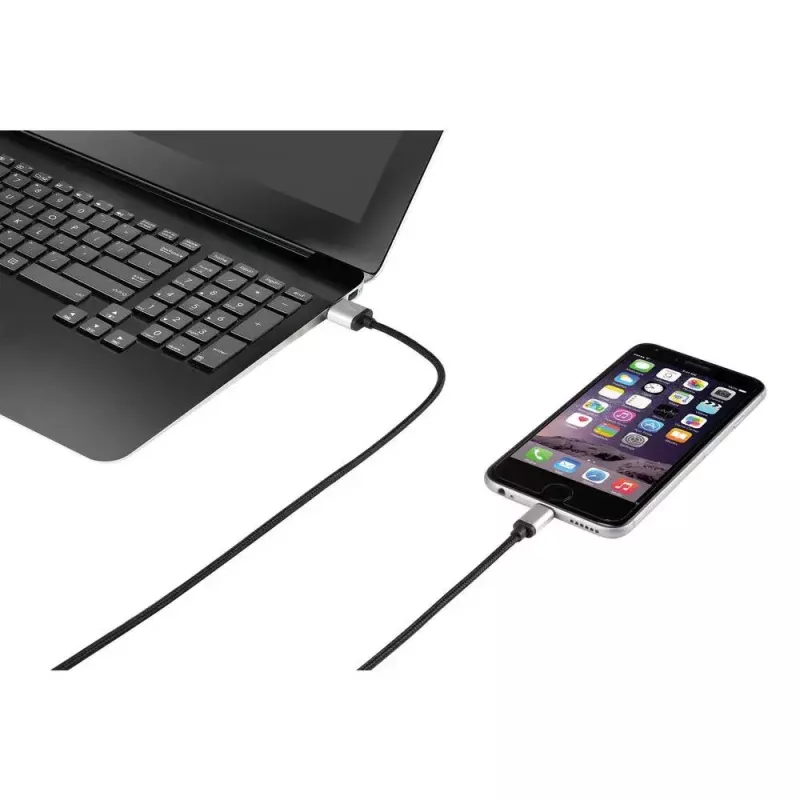 Lightning-kabel Renkforce RF-4683966 3m zwart zilver