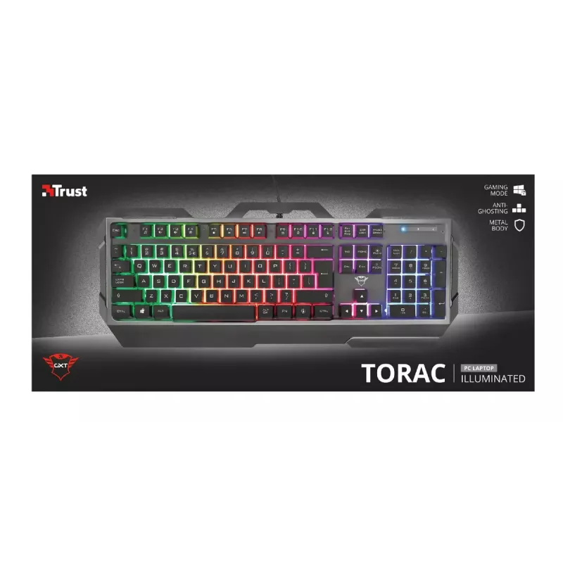 Gaming-toetsenbord Trust GXT 856 Torac USB QWERTZ Duits zwart RGB LED