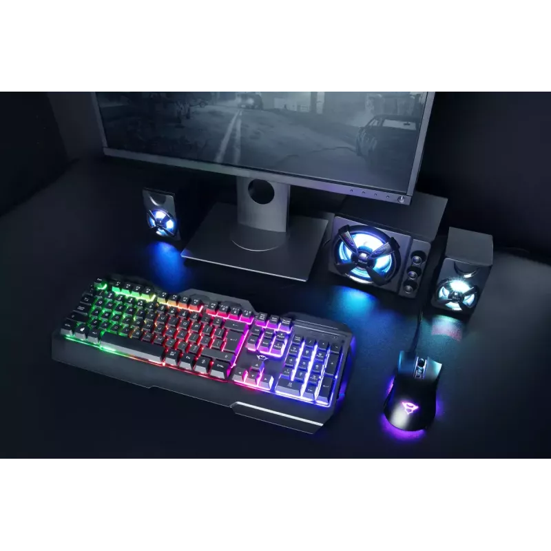 Gaming-toetsenbord Trust GXT 856 Torac USB QWERTZ Duits zwart RGB LED