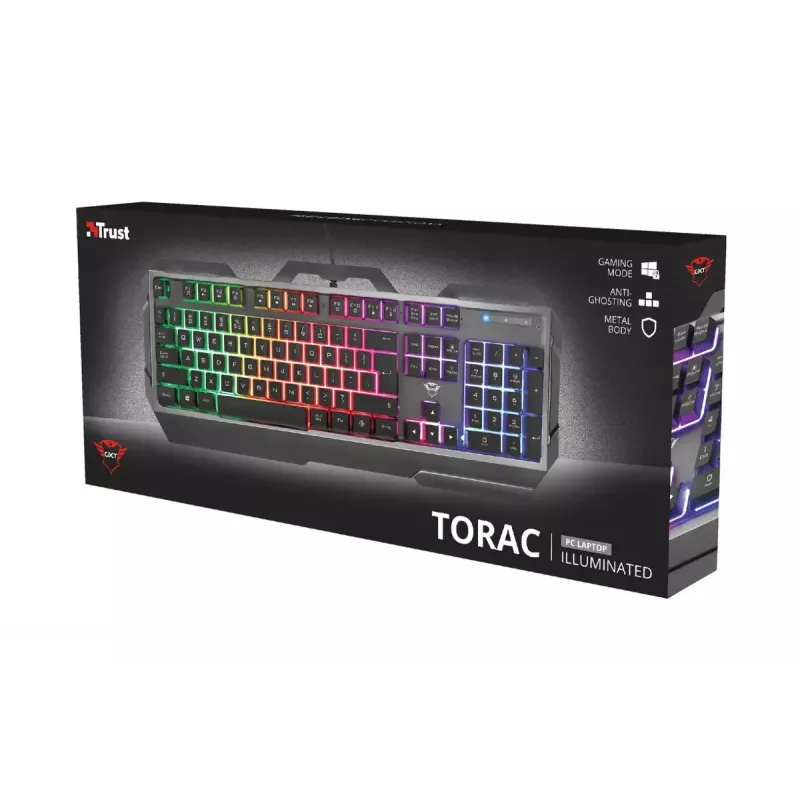 Gaming-toetsenbord Trust GXT 856 Torac USB QWERTZ Duits zwart RGB LED