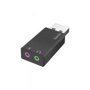 Hama 00200323 adapter USB naar 2x3,5 mm zwart