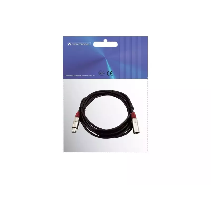 Audiokabel XLR 3-polig Omnitronic 3022050R 5m zwart