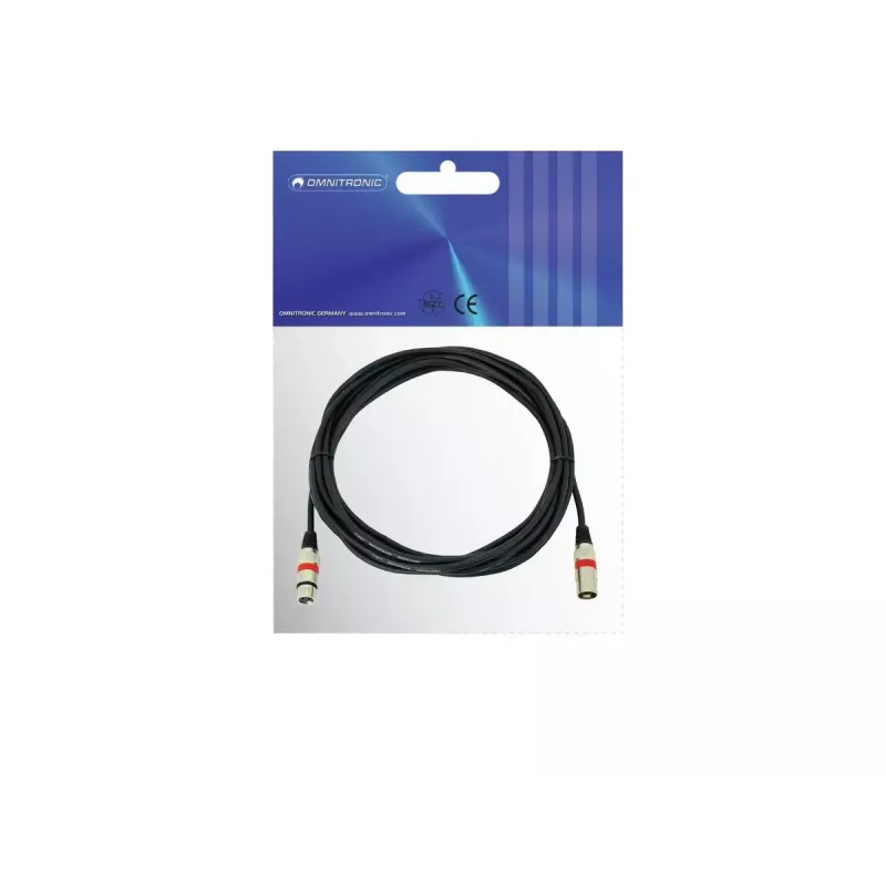 Audiokabel XLR 3-polig Omnitronic 3022052R 7,5 m zwart
