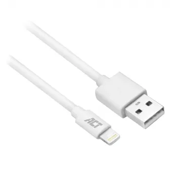 ACT USB 2.0 laad-/datakabel A-stekker - Lightning-stekker 1 meter, MFI-gecertificeerd