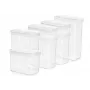 EMSA Optima N1142900 set voorraaddozen voor droge levensmiddelen, 7 stuks, BPA-vrij, kunststof, versdichting, transparant/wit