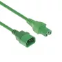 ACT AK5302 netsnoer C14 - C15, 0,6 m, groen