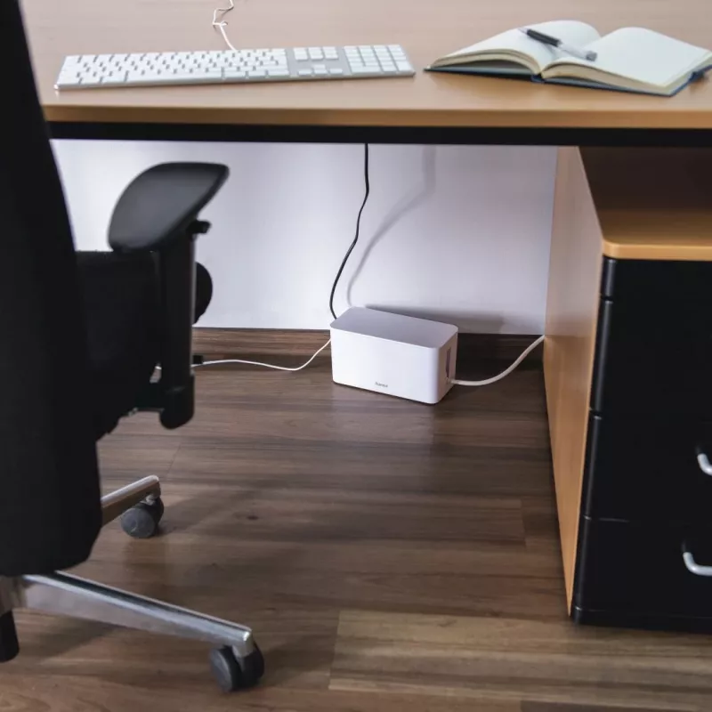 Hama mini bureau-/vloerkabelbox wit
