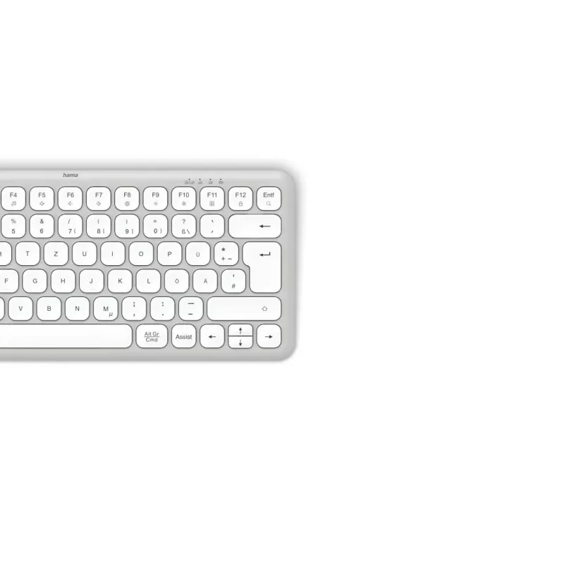 Hama WK-500 multidevice-toetsenbord, compact, draadloos RF + Bluetooth, QWERTZ Duits, wit