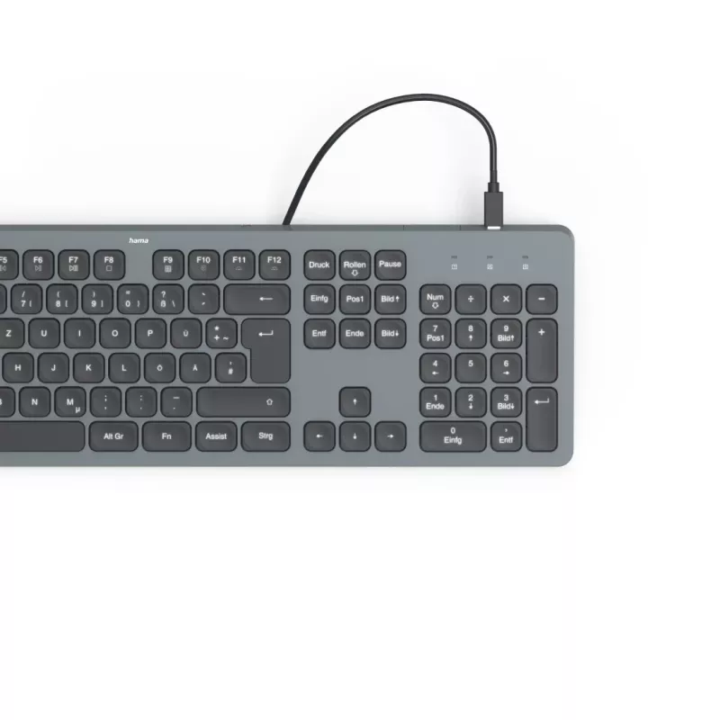 Hama CK-400 toetsenbord Home/Office USB QWERTZ Duits zwart, donkergrijs