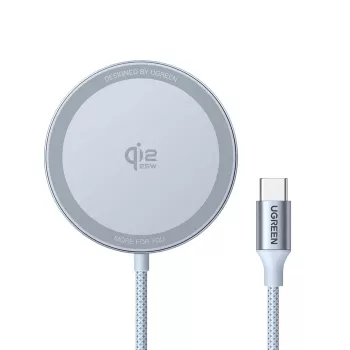 UGREEN MagFlow W753 Qi2 magnetisch draadloos oplaadstation, 25 W, zilver