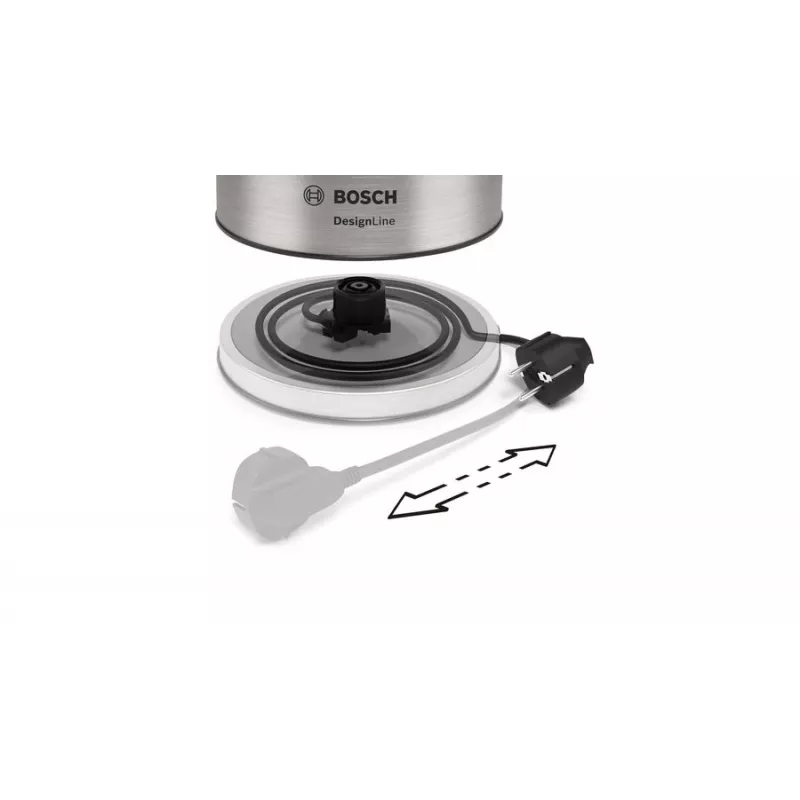 Bosch TWK5P480 waterkoker 1,7 L 2400 W zwart, roestvrij staal