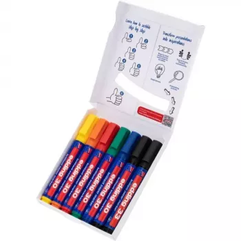 Permanentmarker Edding kleurrijk flipchartset gesorteerd 7 stuks