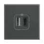 Legrand HS4287C2 stopcontact 2x USB antraciet