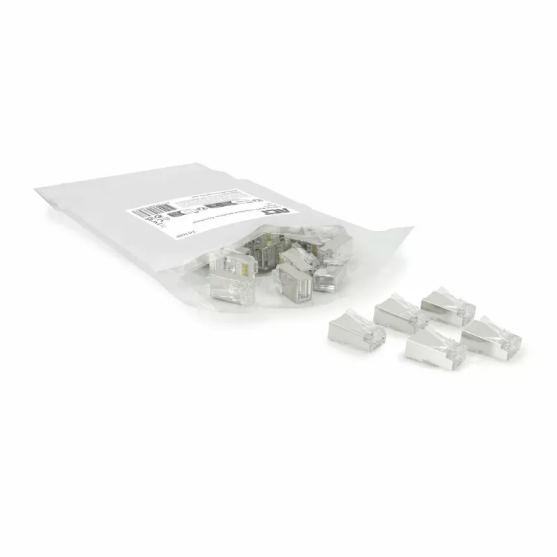 ACT CAT6A pass-through afgeschermde modulaire RJ45-stekkerverbininding goudcontacten zilver transparant